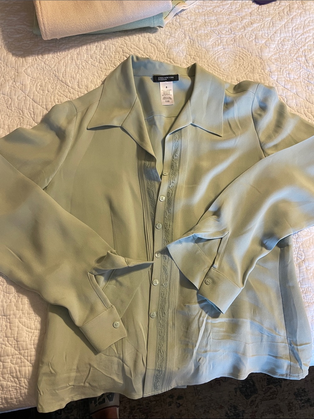 Jones New York Light Sage Green Blouse